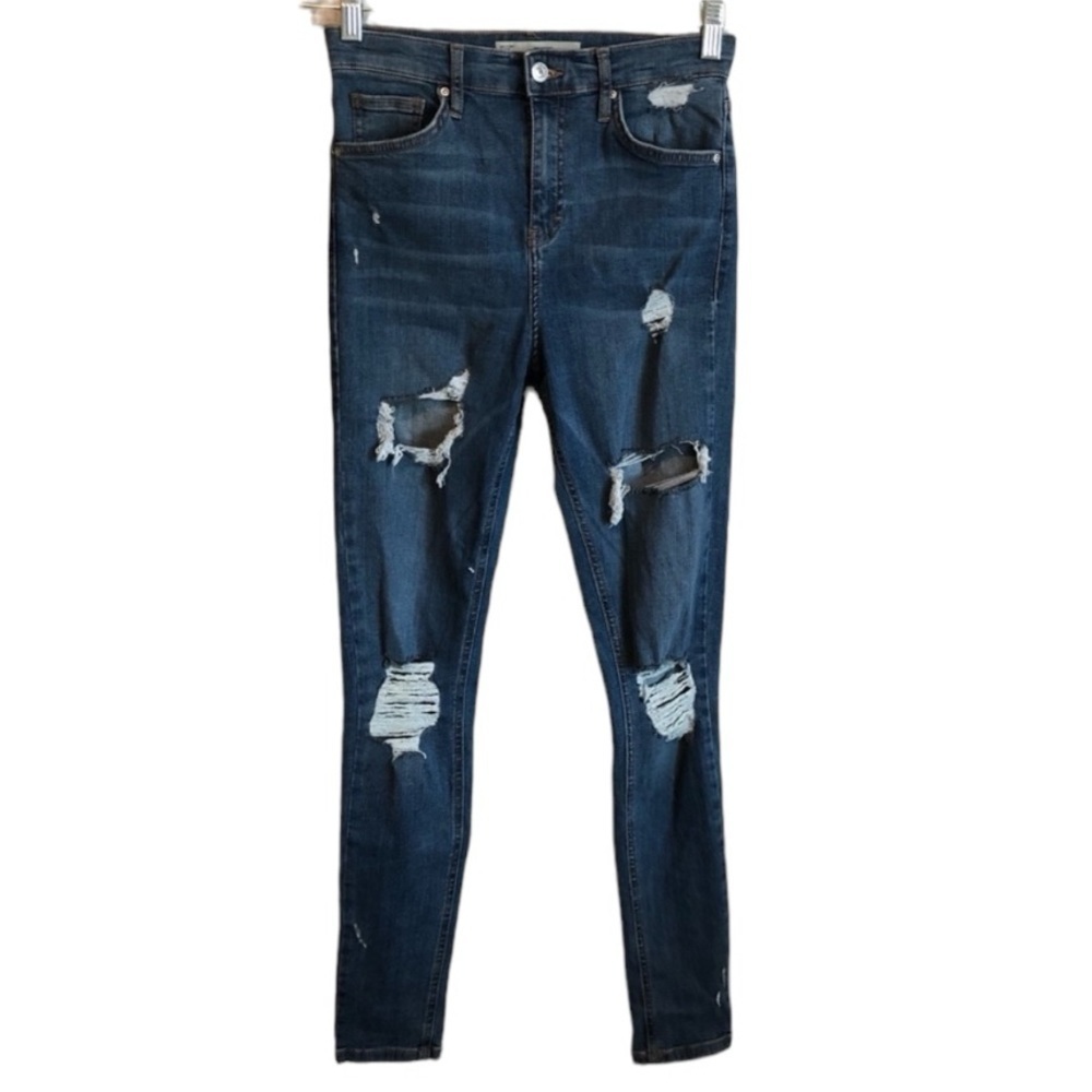 Topshop Jamie High Rise Distressed Denim Jeans